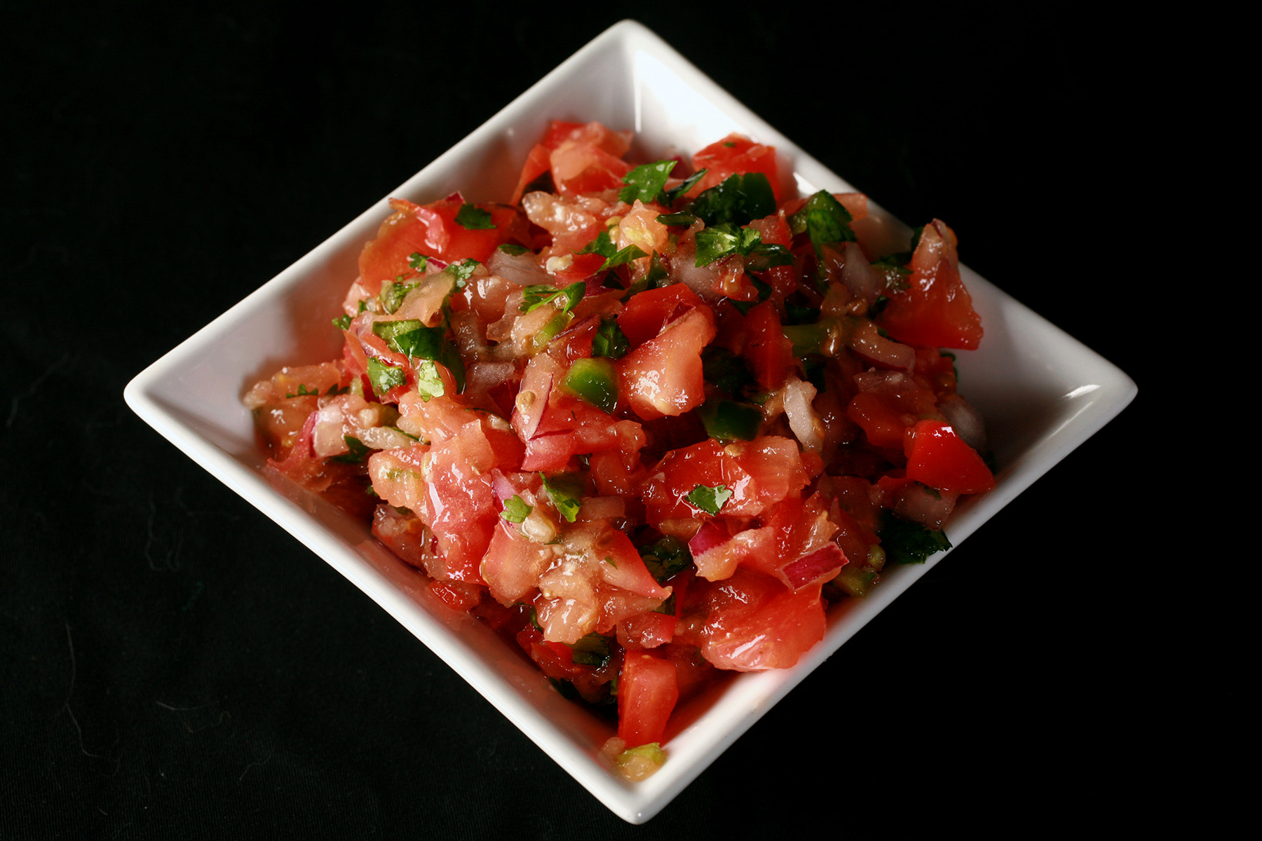 A bowl of keto pico de gallo style salsa.