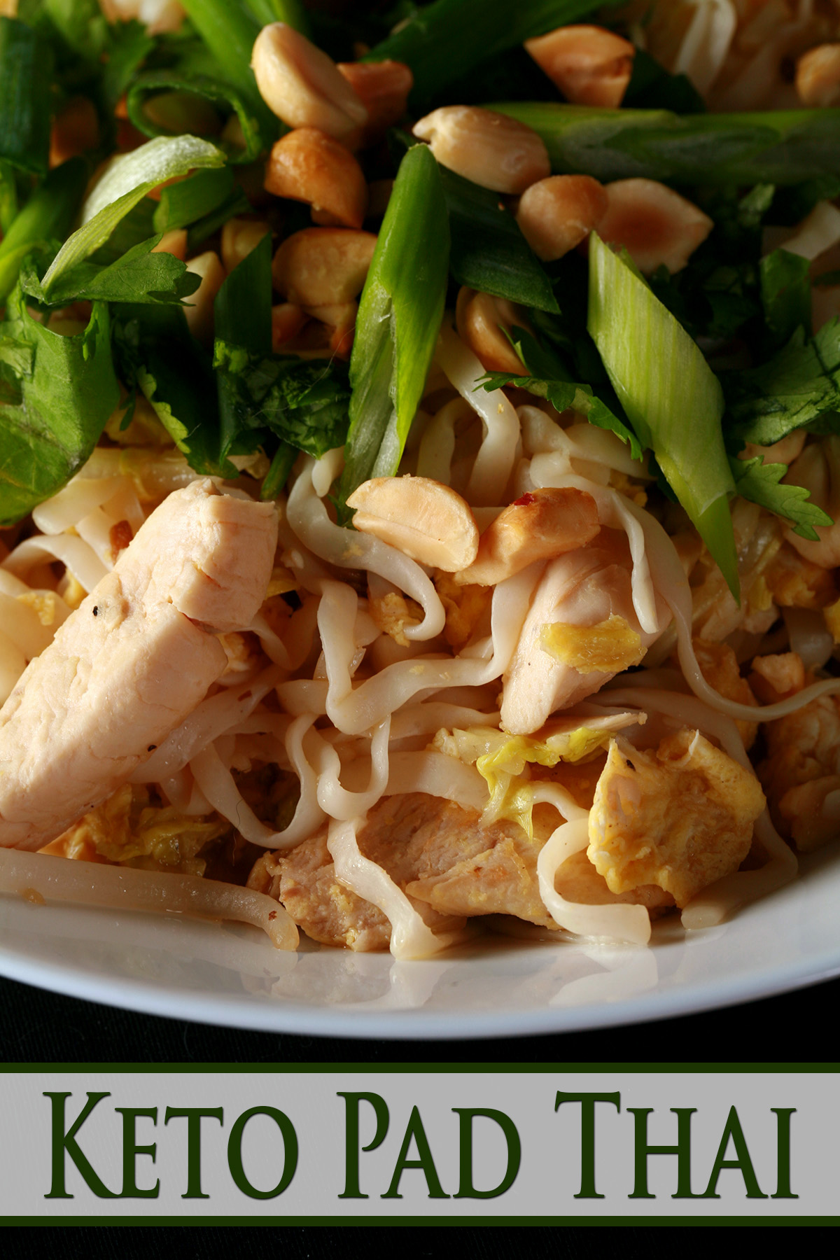 A bowl of keto chicken pad thai.