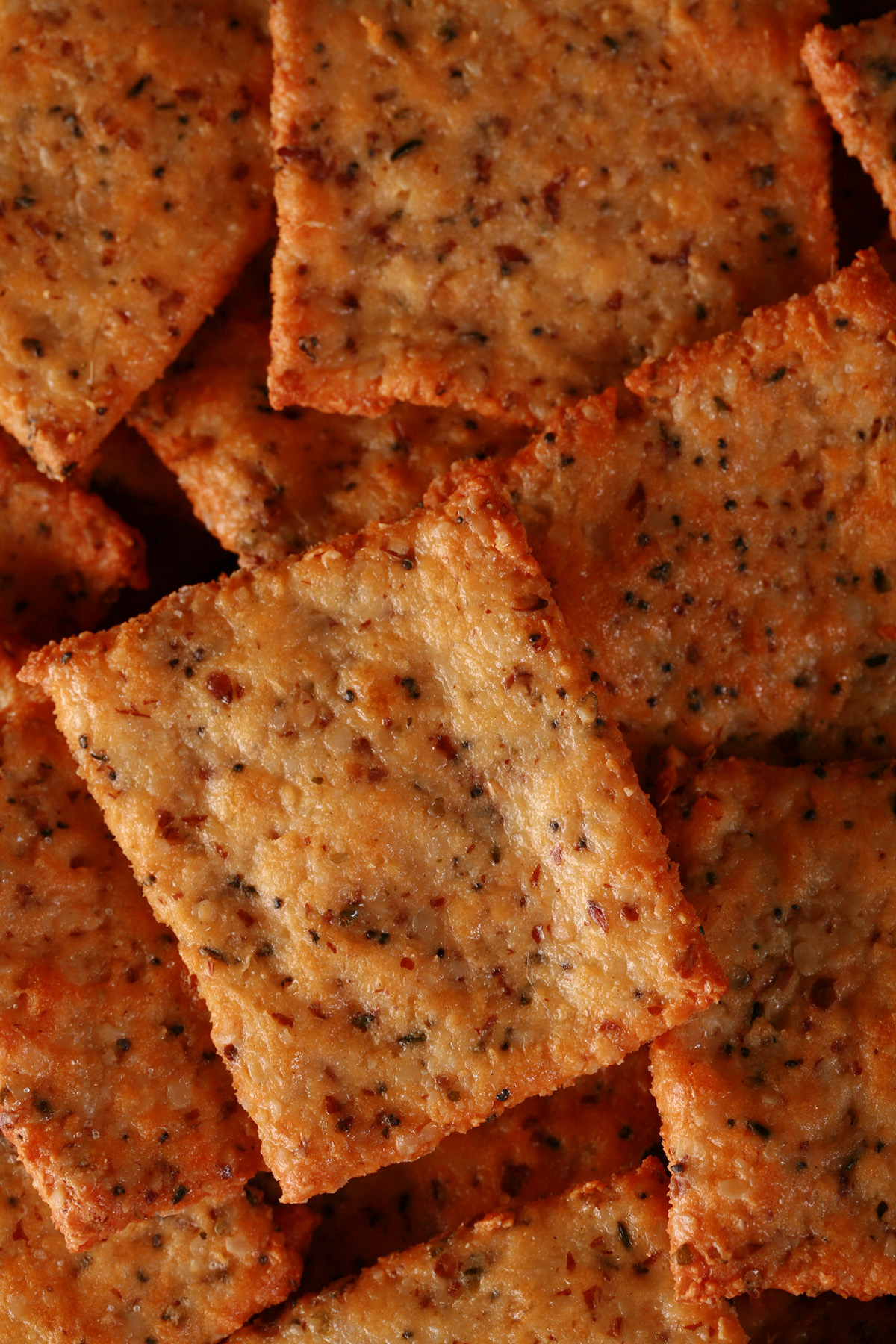 A bowl full of low carb crackers.