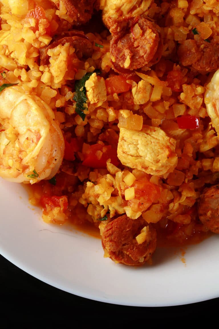 Keto Paella Recipe [Cauliflower Rice Paella] Low Carb Hoser
