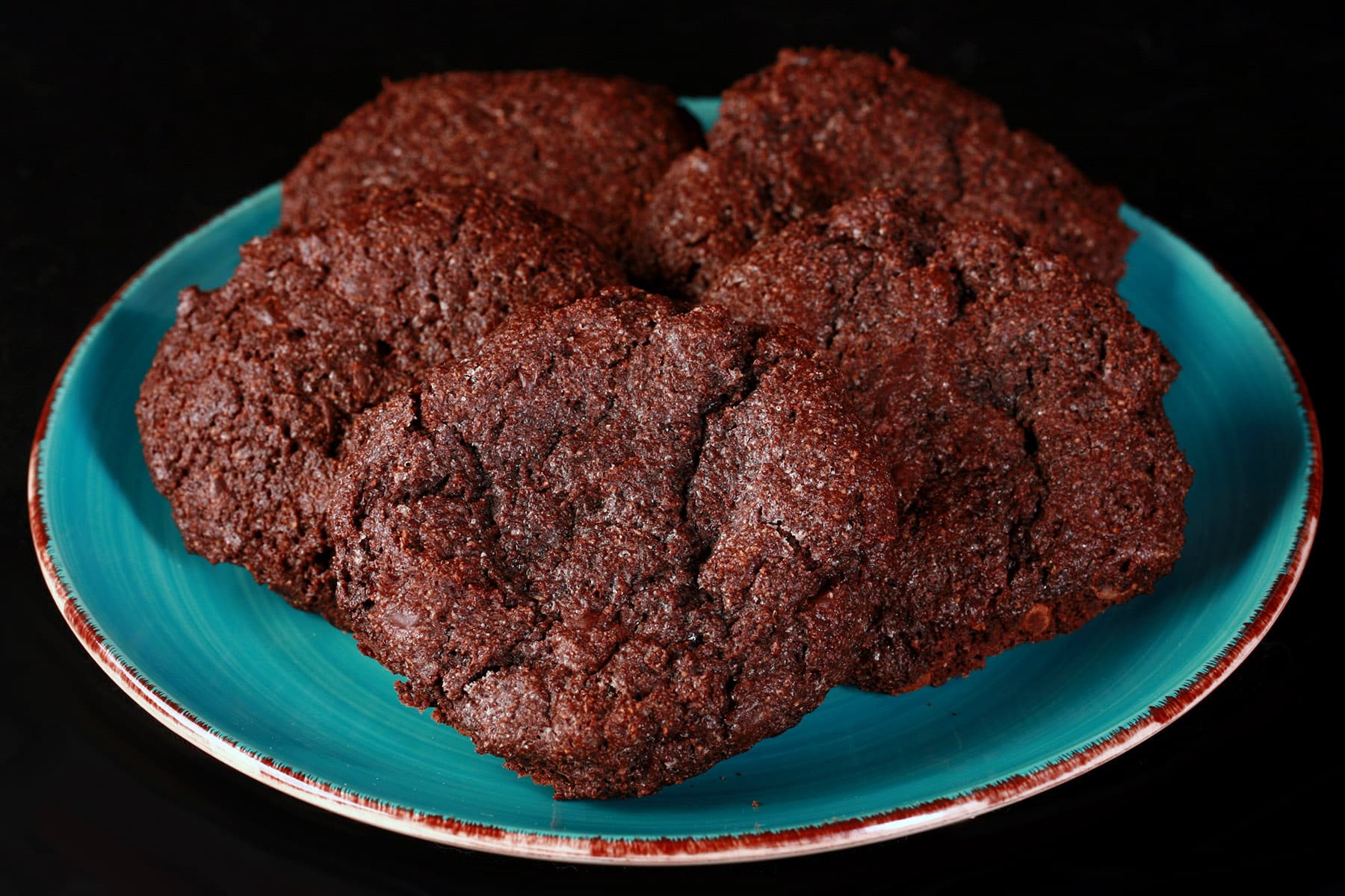 A plate of keto chocolate cookies.