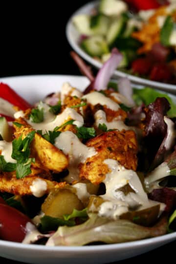 Chicken Shawarma Salad Recipe Lemon Garlic Tahini Dressing Low Carb chicken-shawarma-salad-recipe-lemon-garlic-tahini-dressing-low-carb