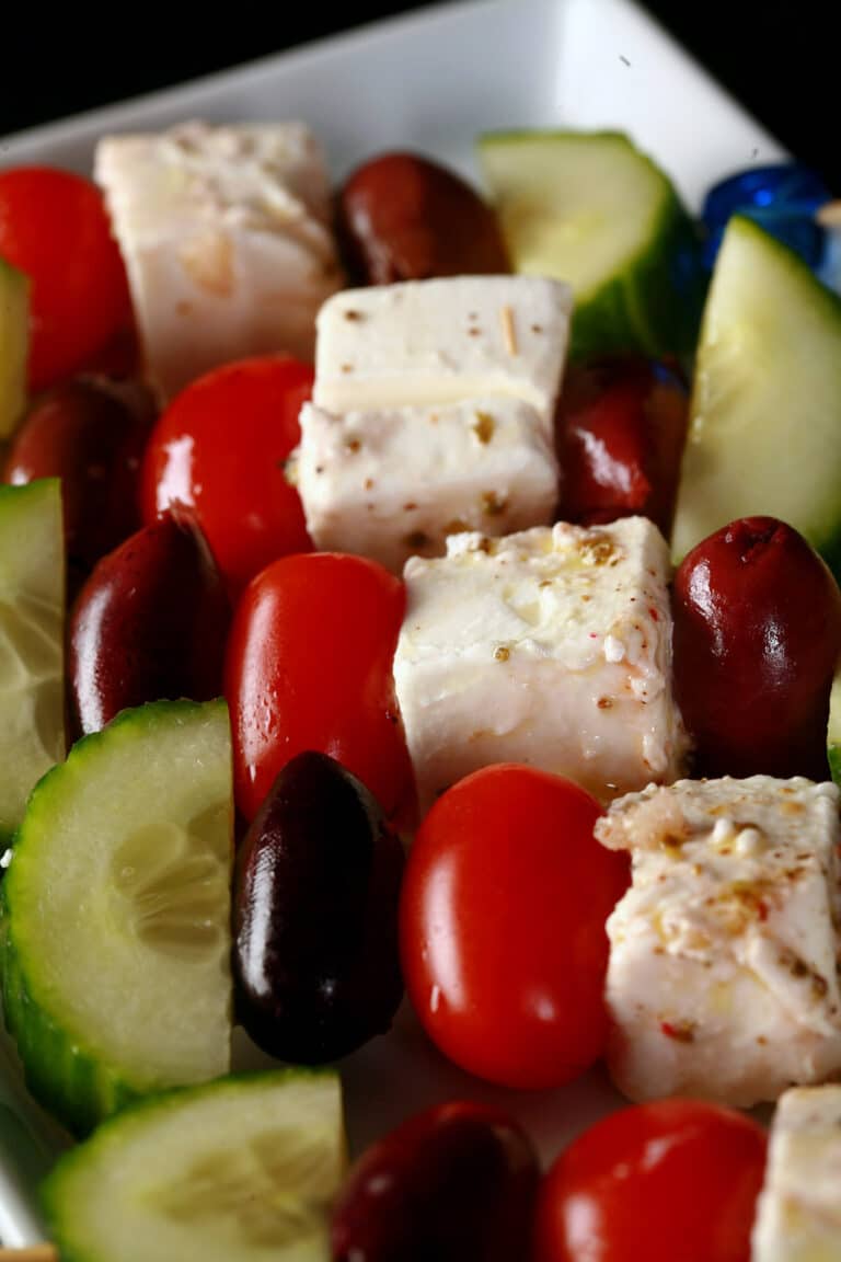 Easy Greek Salad Skewers Recipe - Low Carb Hoser