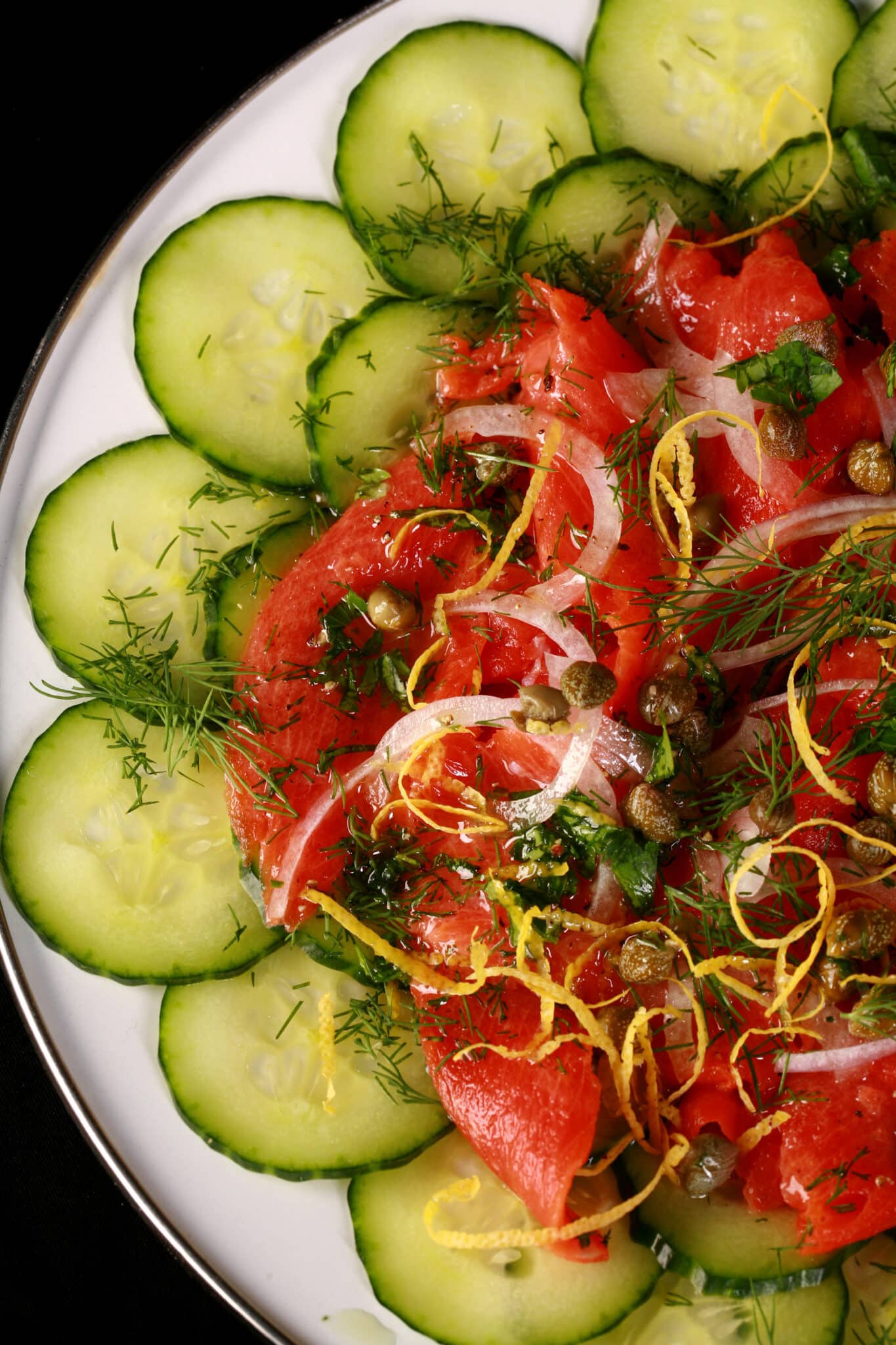 Salmon Crudo Recipe with Dill, Lemon, & Capers Low Carb Hoser