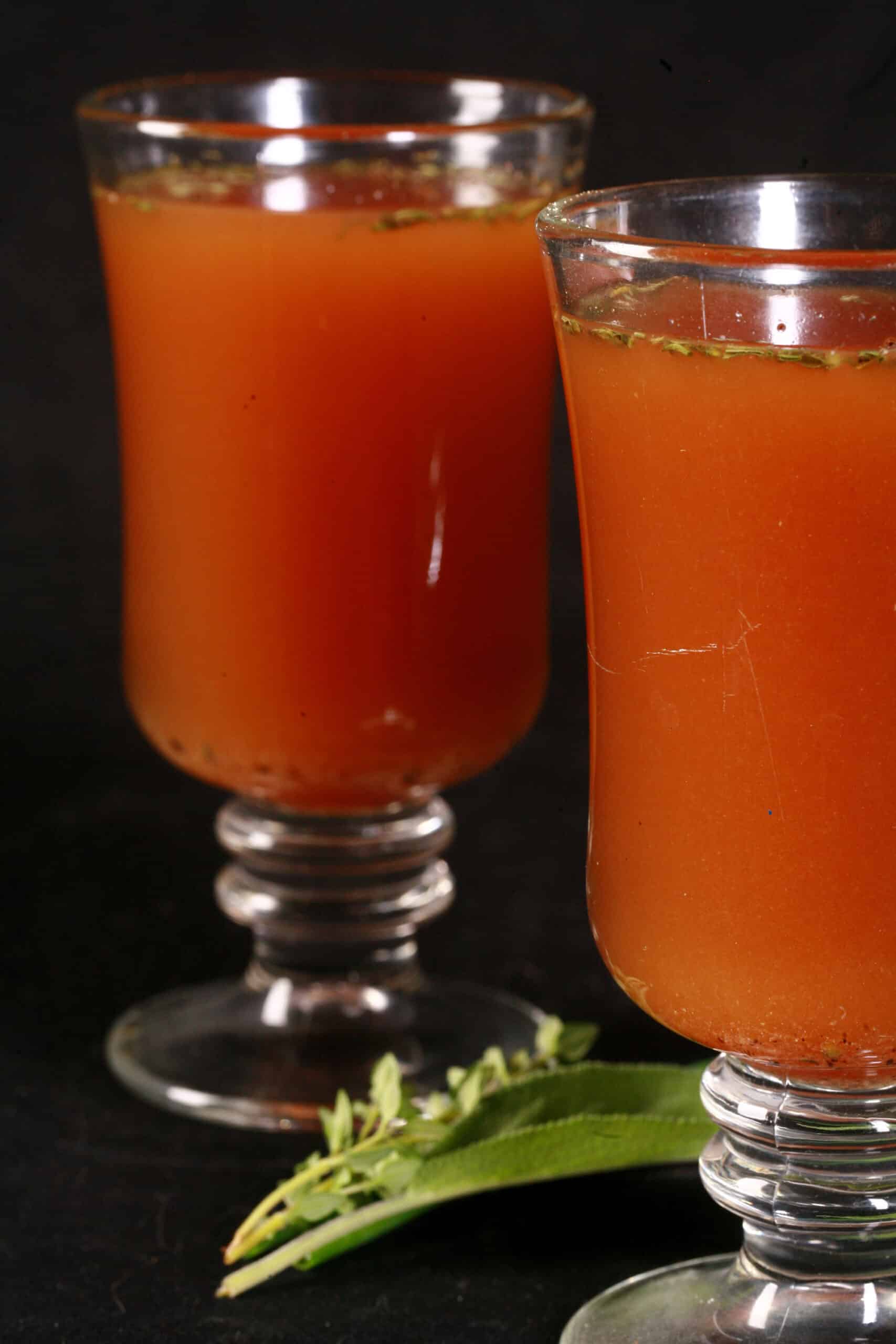 2 glasses of quick and easy bone broth,