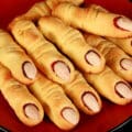 A plate of keto witch finger cookies.