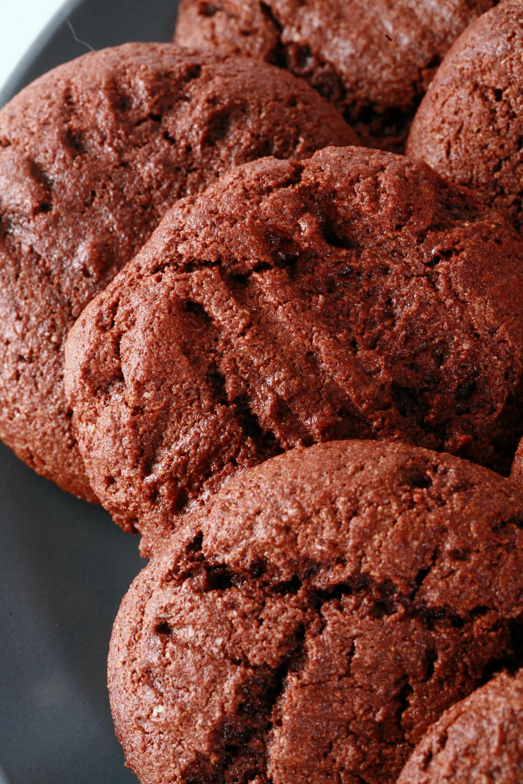 A plate of keto chocolate peanut butter cookies.