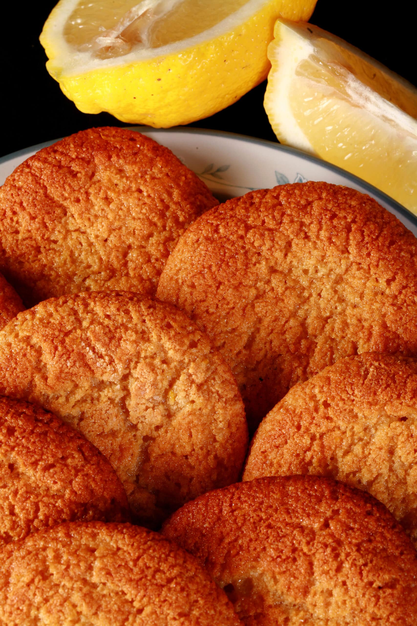 A plate of low carb lemon cookies.