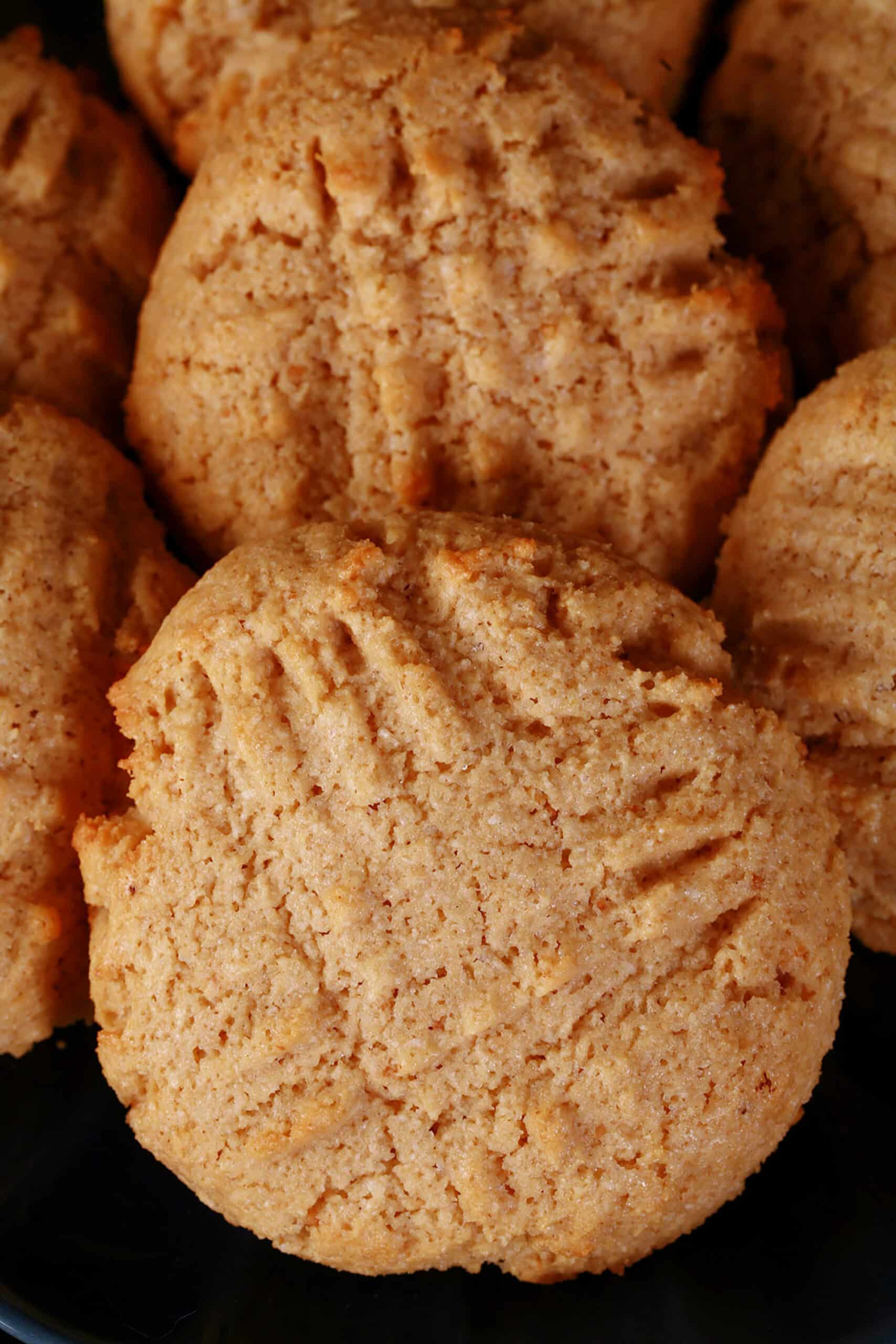 A plate of keto peanut butter cookies.