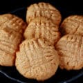 A plate of low carb peanut butter cookies.