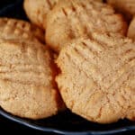 A plate of keto peanut butter cookies.