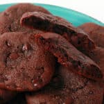 A plate of keto triple chocolate cookies.