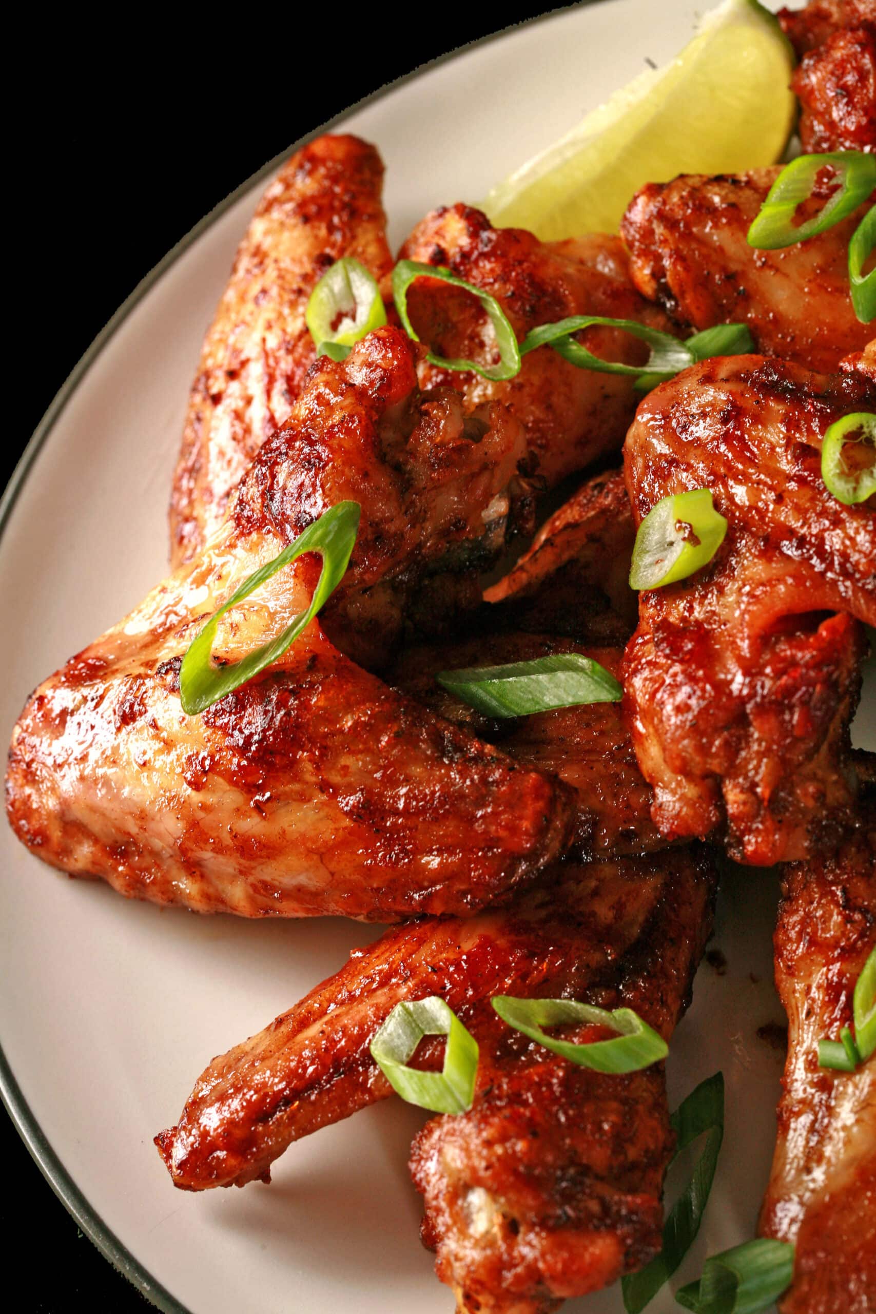 A plate of air fryer jerk chicken wings.