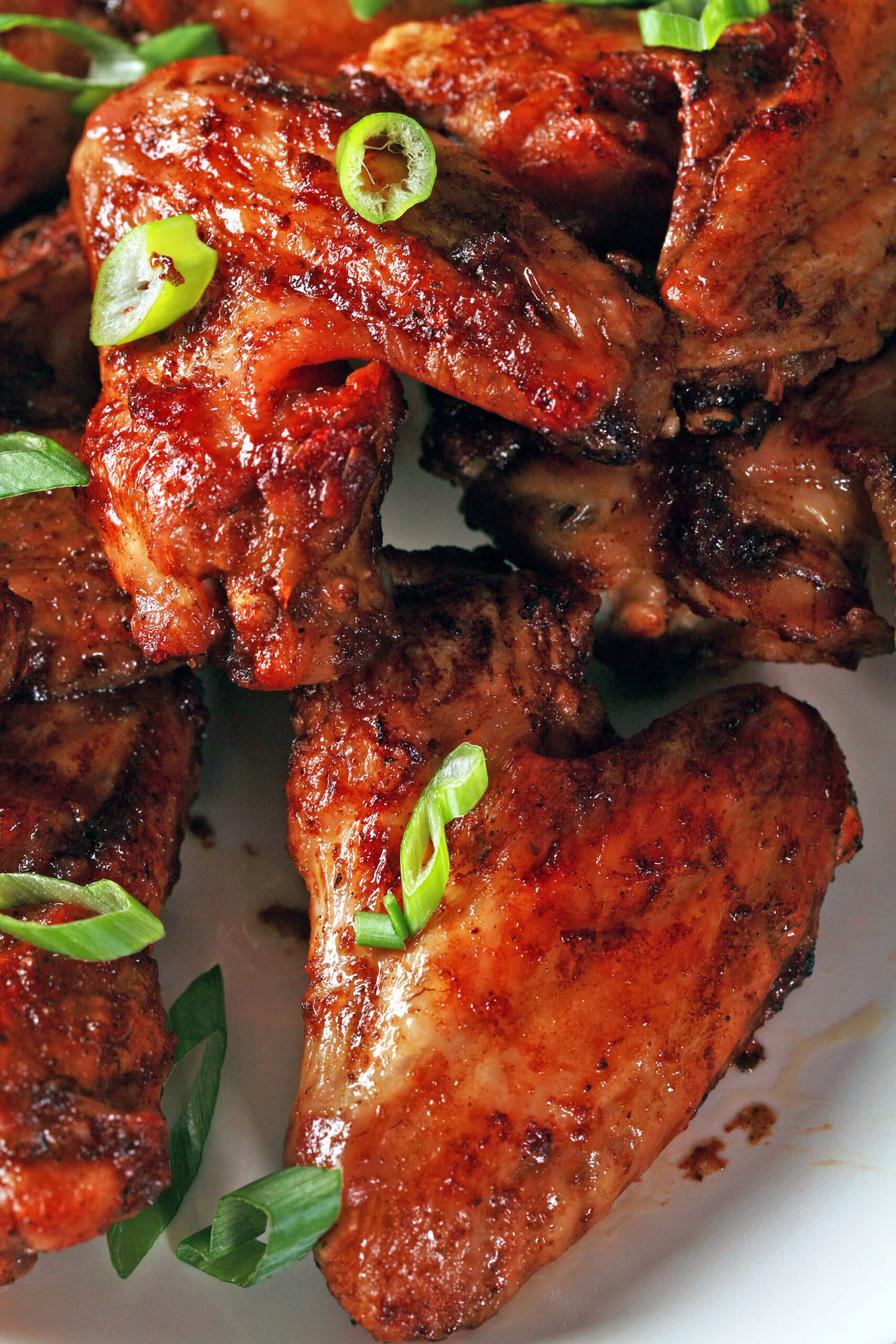 A plate of air fried jerk chicken wings.