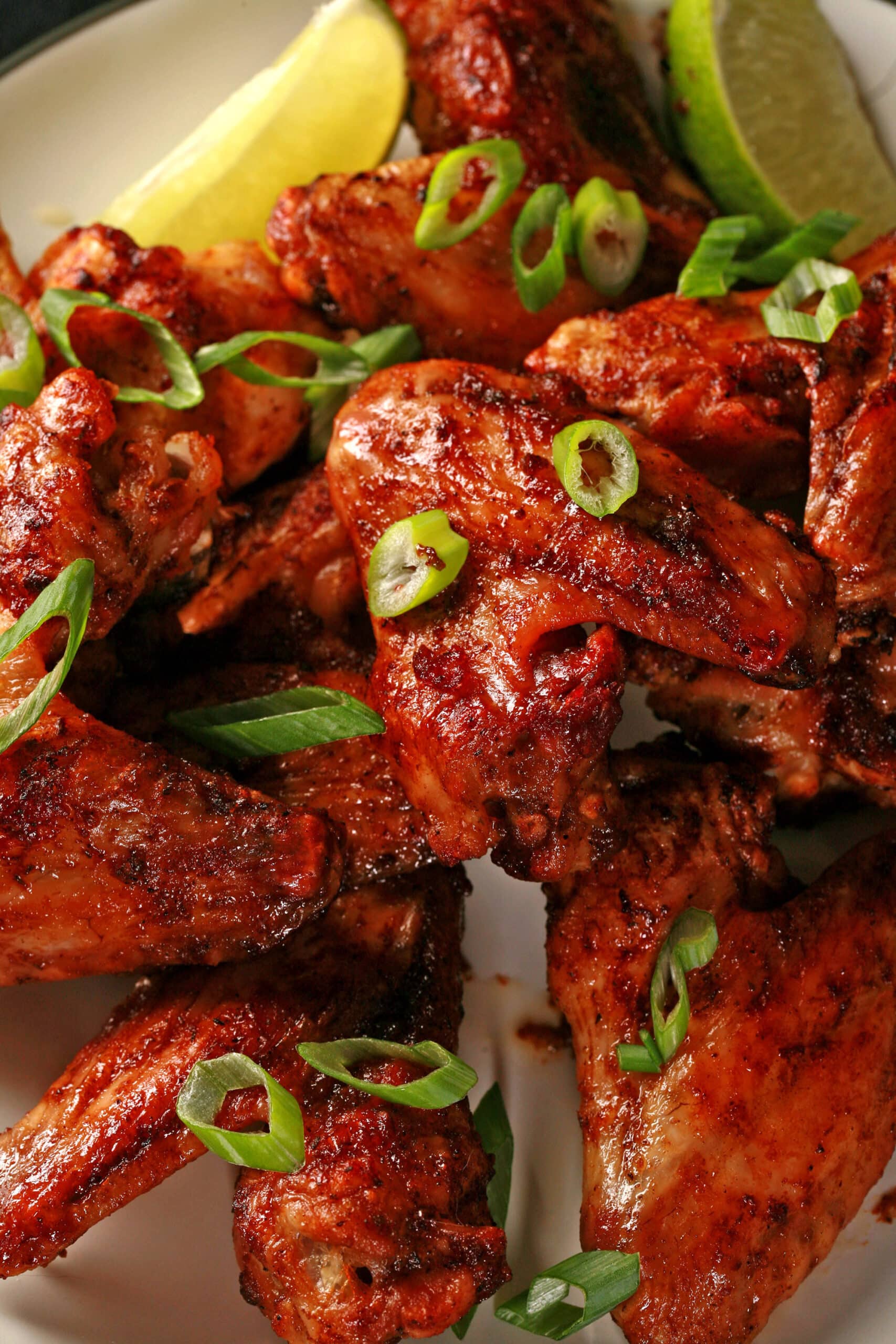 A plate of air fried jerk wings.