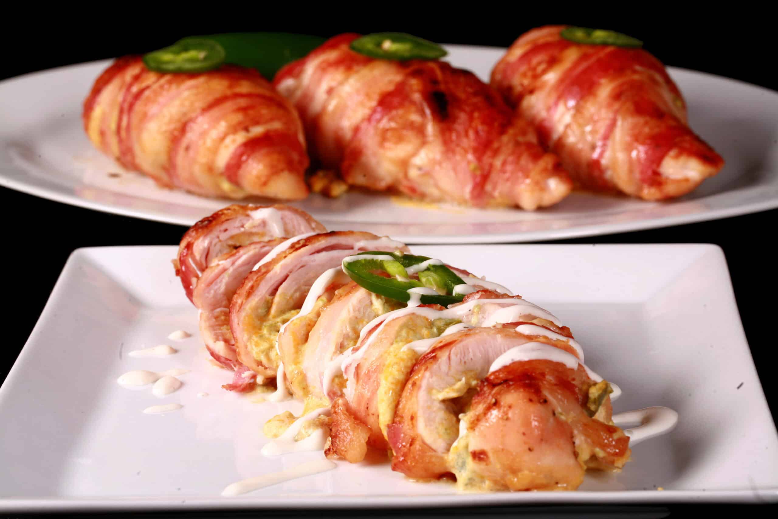 A plate of Jalapeno popper chicken breasts.