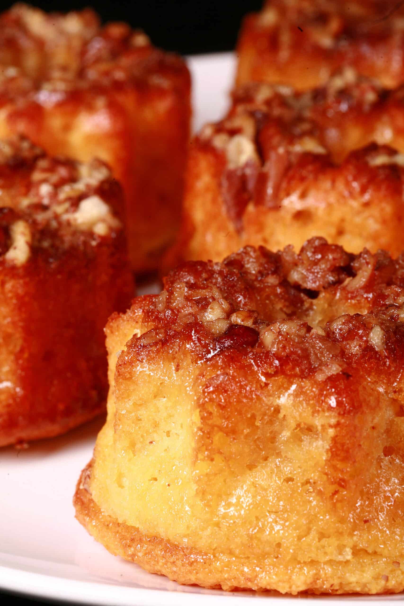 A plate of mini keto rum cakes.