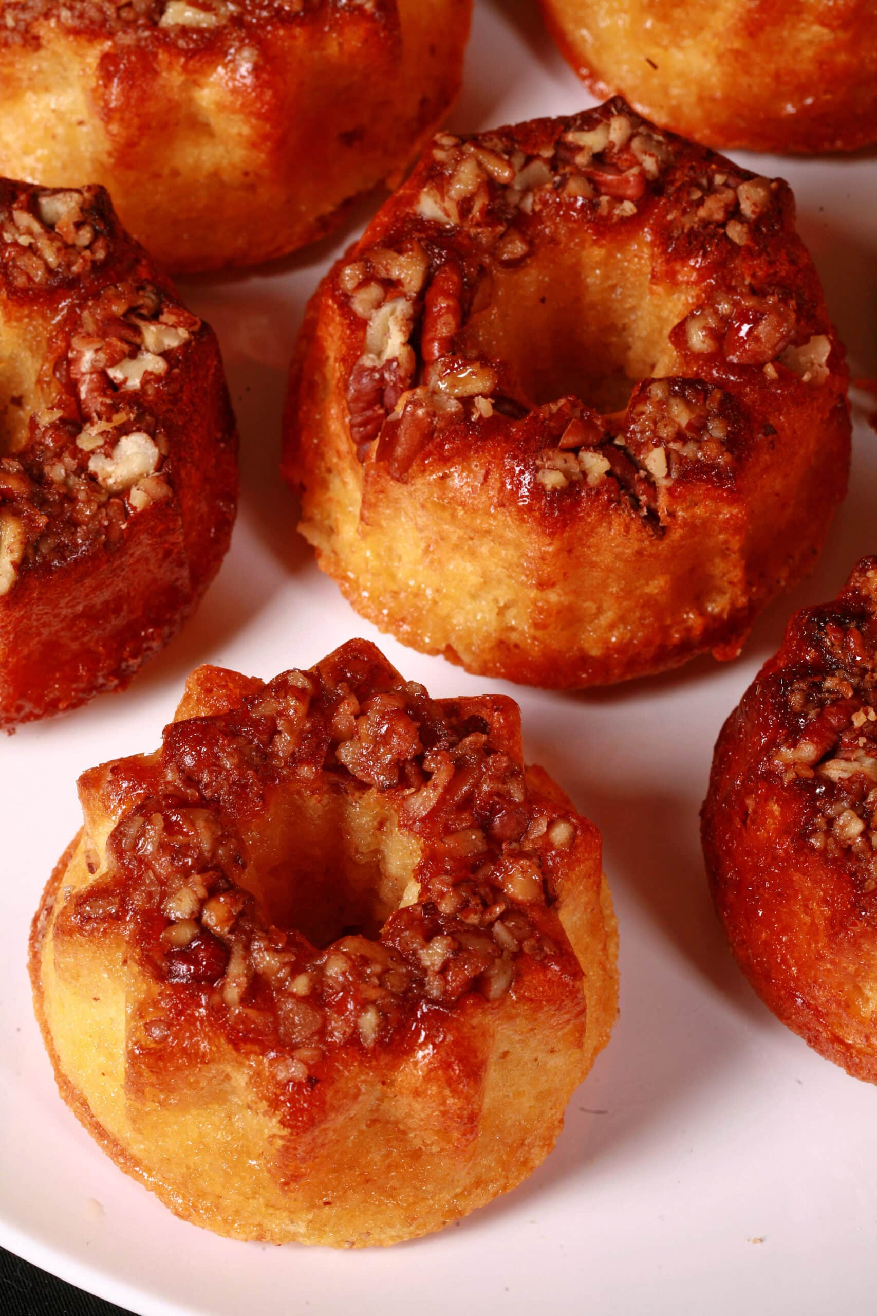 A plate of mini keto rum cakes.