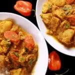 2 bowls of keto jamaican chicken curry.